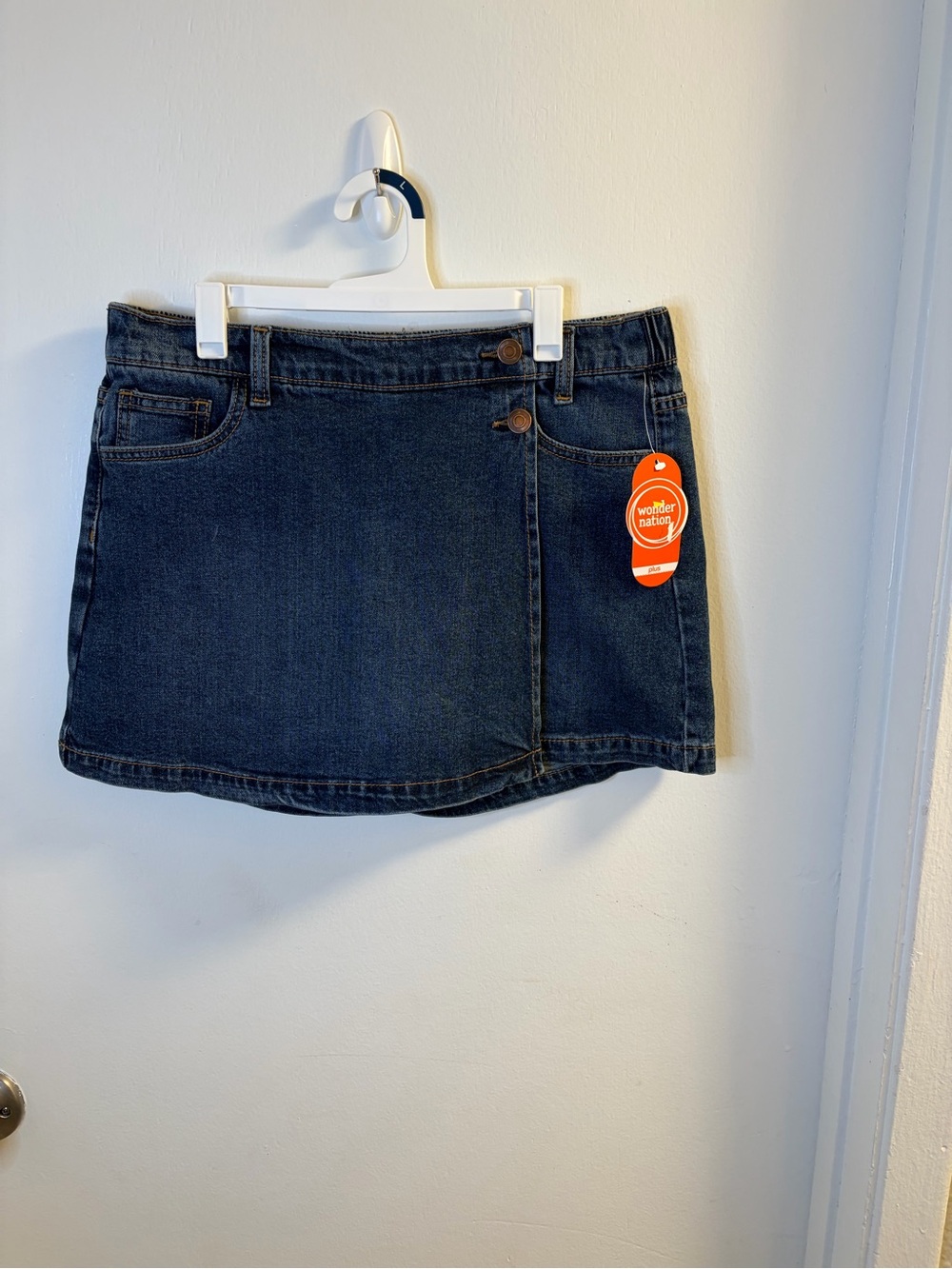 NWT Wonder Nation Kids Plus Dark Wash Denim Skort Size L (10-12)
